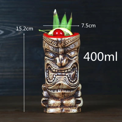 400ml Tiki Mugs Cocktail Cup Beer Wine Mug Ceramic Tiki Mugs Art Crafts Creative Hawaii Mugs